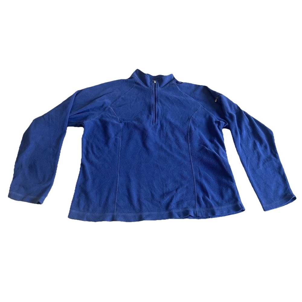 LL Bean Fleece Jacket Women Large‎ Blue Misses Overlay Sweater Zip Up Casual